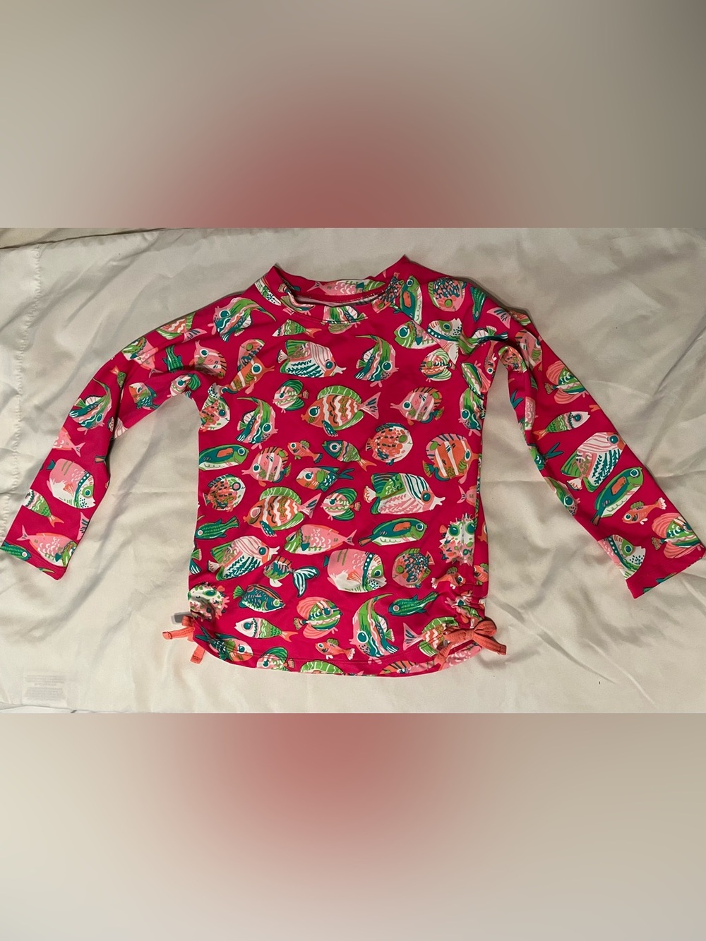 Hatley Kids Fish Print Rash Guard Swim Top Size 4